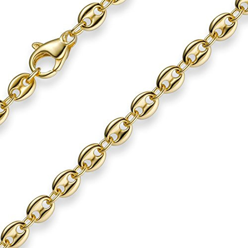4mm Armband Armkette Bohnenkette Schiffsankerkette 585 Gold Gelbgold 19cm Unisex