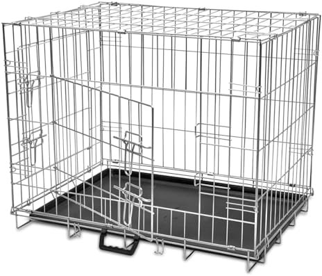 Xichuzi Faltbare Hundebox, Hundekäfig, Transportbox Hund, Hundetransportbox, Hunde Gitterboxen, Hundefaltbox, Hundekiste, Hunde Käfig, Metall L
