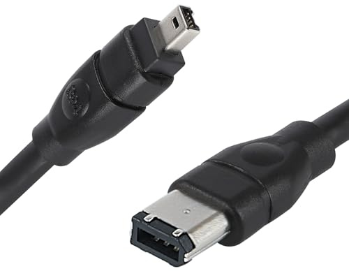 Cuxnoo FireWire Cable 6 Pin to 4 Pin, 6ft IEEE 1394 iLink Cable for Sony DV Handycam, Camcorder, Camera, Printer, Hard Drive and More IEEE 1394 Enabled Devices
