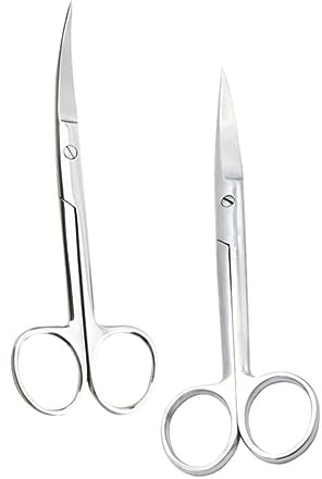 DEARMAMY 2pièces Ciseaux De Coiffure Pour Animaux De Compagnie Acier Inoxydable Tête Droite Et Courbée Outil De Modelage De Poils Pour Salon Ou Usage Domestique