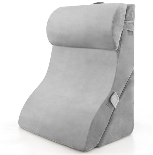 FANTASK 3Tlg. Lesekissen zum Beine hochlagern, Venenkissen, orthopädisches Keilkissen-Set nach Operationen gegen Schnarchen, Sodbrennen & Rückenschmerzen (Grau)