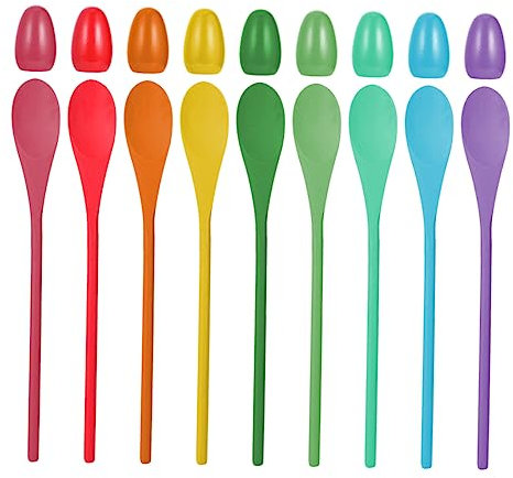 YARNOW 9 Sets Egg and Spoon Race Game Supplies for Adults Fun Outdoor Party Game for Picnics School and Family Gatherings Random Design Random Color