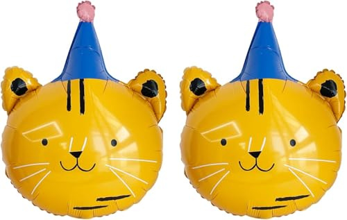 Folienballons Tieres, Ballondekorationen, 2pcs Folienballon Katze, Tierkopf Ballons, Luftballon Katze, Helium Luftballon Tiere, Geburtstag Tiere Ballon, Tiere Thema Ballon
