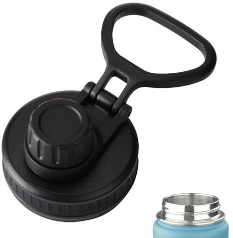 Nudorpn Tappo per bottiglia d'acqua a collo largo, tappo a prova di perdite con manico, coperchio di ricambio con apertura ampia, accessorio universale per bottiglie