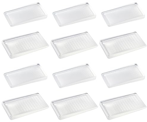 Larrel 12 Stück Möbelkeile, 4,9 x 3 x 0,6 cm Transparent Möbelkeile Keiles Kunststoff Rutschfest Keile Einstellbare Möbel Keile zum Nivellieren Unebener Tische, Kommodenbeine, Toiletten und Mehr Möbel