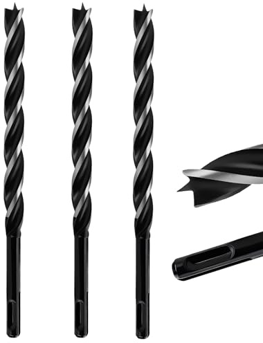 MOXPIFY Extra langer Schlangenbohrer, 14 mm x 230 mm, SDS Plus, SDS-Holzbohrer für Holzbearbeitung, 3 Stück