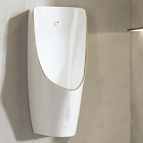Orinatoio a parete con sensore automatico per uomo - Orinatoio a parete con scarico anti-rovesciamento, deviatore per urina per bagno e WC pubblici per hotel (bianco A)
