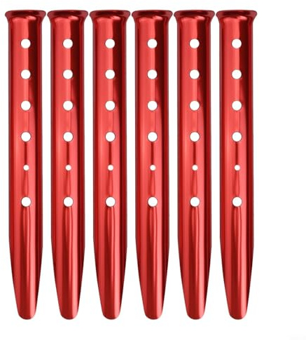 Solaughguy Zeltheringe für Schnee und Sand, U-förmige Aluminium-Zeltnägel für Camping, Wandern, Rucksackreisen, leicht, 31 cm, Outdoor-Zeltheringe für Strand, Schnee, 6 Stück