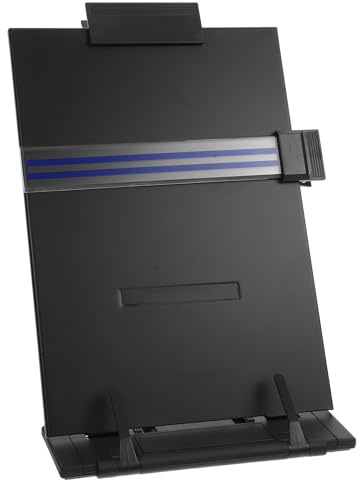 SEWOART Verstellbarer Dokumentenhalter für Schreibtisch Faltbarer Leseständer mit Lineal Multifunktionaler Papierhalter für Büro Leichter Desktop organizer für Studenten und Musiker