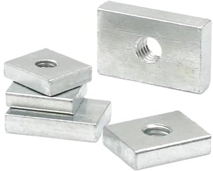 Tuercas Cuadradas 10-50 tuercas cuadradas M3 M4 M5 M6 M8, rectangulares, deslizantes delgadas, accesorio for perfil de aluminio(50pcs,M5x15x12x4)