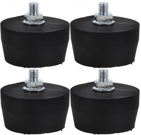 Healvian Air Compressor Vibration Dampener Rubber Feet 4Pcs with Mounting Accessories, Noise Reduction Pads for Small Piston Air Pumps and Pressure Washers, Stable Round Foot Pads for