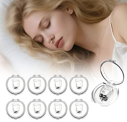 Anti Ronflement Ecarteur Nasal Efficace Puissant | 8 PCS Pince Nez Anti-Ronflement, réutilisable et lavable | Prévenir l'apnée du Sommeil | Ensemble Portable Unisexe