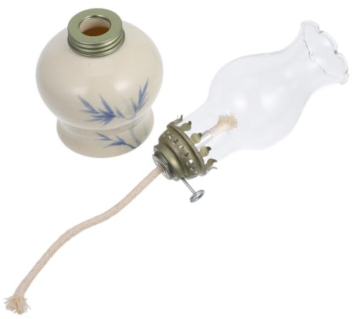 Vintage Öllampen aus Glas und Keramik, Nachfüllbar für Herbst Mottoparty | Klassische Notbeleuchtung, Zeitloses Dekor für Wohnzimmer, Innen, Vielseitig Nutzbar und Stilvoll