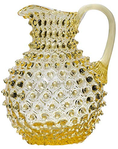 Caraffa di cristallo giallo punta di diamante 2L 19x17x23cm