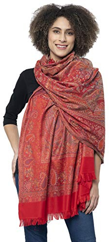 Weavers Villa Damen Pashmina-Wollmischung, indisches Handwerk, gewebte Schals, Wickeltücher [Große Größe: 101,6 x 203,2 cm]
