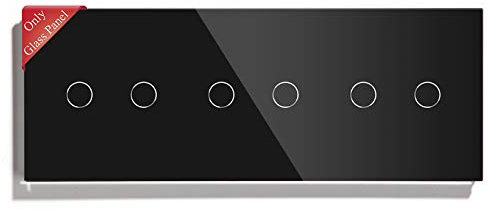 BSEED Nueva Versión Interruptor de Luz de Pared Panel de Vidrio Táctil Solo Triple 2 Gang Negro 228 mm * 86 mm