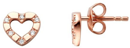 Esprit Ohrringe ESER01351300 Damen Ohrstecker Herz mylove Rose Weiß Zirkonia