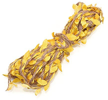Jute 10M Simulation Grüne Blätter Weben Hanfseil DIY Hochzeit Geburtstag Hochzeitsdekoration Rattan Geschenk Bouquet Verpackung Seil 5mm Hanfseil 10mm (Color : Yellow)