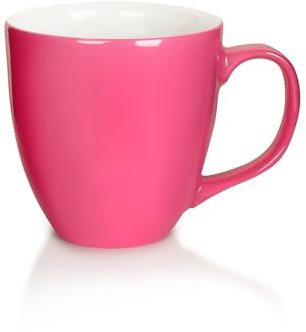 Mahlwerck Jumbotasse, große Kaffeetasse aus Premium Porzellan mit hoch-glänzender Oberfläche, Geschenktasse, Fancy Pink, 400ml