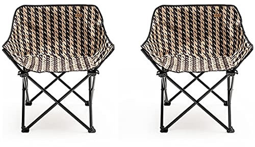 DUNAKE Campingstuhl 2er Set,Anglerstuhl Faltstuhl, Outdoorstuhl faltbar, zum Wandern, Picknick, Strand, Backpacking, BBQ, Garten, Angeln,Last weniger als 150kg (Color : 2 Chairs)