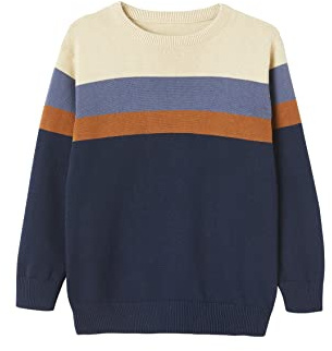 VERTBAUDET Pull à Larges Rayures garçon Maille Fine Raye Ecru 14A