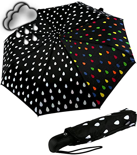 iX-brella first class Automatik Wetprint - Farbwechsel bei Nässe - Raindrops