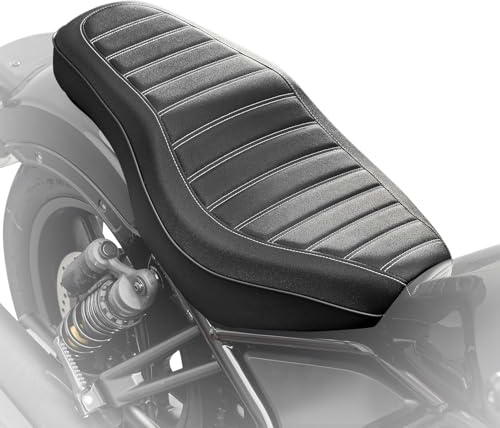 Motorrad Sitzbänke Komplettsitz für Rebel 1100 CMX CMX1100 2021 2022 2023 2024 2025 2026 Fahrer Beifahrer Sitz Sitzbank Vorne Hinten Kissen Sozius Pad Set (Matt-schwarz)