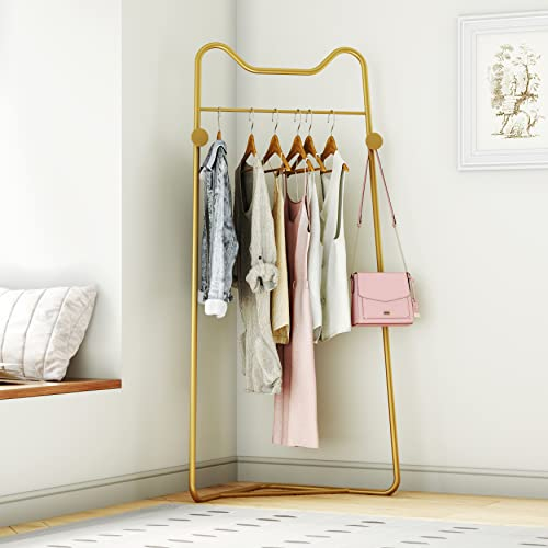 HKaikzo Gold Metall Eckgarderobe Modern Kleiderständer Flur Baum mit 2 Haken für Kleidung Hut Schal Freistehender Kleiderständer für Flur Eingang Schlafzimmer Wohnzimmer