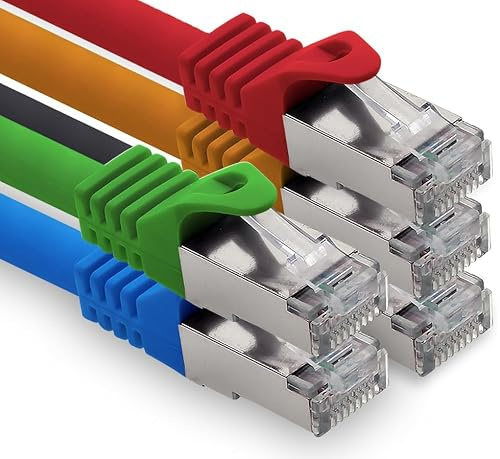 freiwerk 1.0m - 5 colors 02 CAT.7 network cable Lan Ethernet patch cable S-FTP LSZH PIMF 10GB s RJ45 plug Cat6a