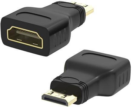 VIEVRE Mini adaptateur HDMI plaqué or Full HD 1080p Noir