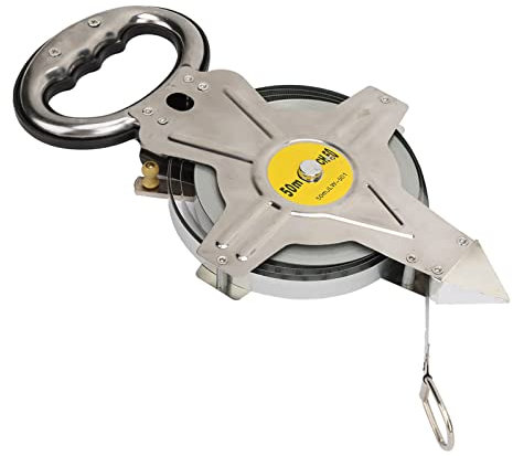 Stainless Steel Tape Measure with Retraction Reel, ClearScales Measuring Tape Surveyor Tool for Engineering Measurement, Furniture Measurement, Building Construction