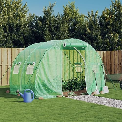 Willood Gewächshaus mit Stahlrahmen Grün 6 m² 3x2x2 m
