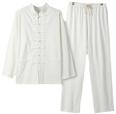 Traditionelle chinesische Stil Männer Tops Hosen Tang-Anzug Kung Fu Tai Chi Uniform orientalische Kleidung Sets