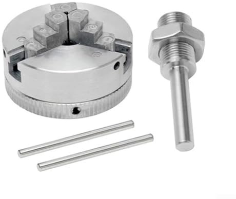 Juego de portabrocas de torno manual de aleación de zinc de tres mandíbulas, accesorio de abrazadera de portabrocas de torno manual para mini torno de metal (B)