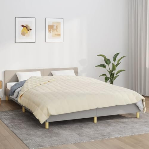 AJJHUUKI Home Outdoor Sonstige Gewichtsdecke, Hellcreme, 220 x 240 cm, Kingsize, 15 kg Stoff
