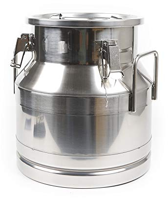 20L Milchkanne Edelstahl, 201 Edelstahl Milchkanne mit Deckel und Tragebügel, Versiegelter Edelstahltrommel Milch Transportkanne, Molkerei Milch Kanne zum Transportieren oder zur Aufbewahrung