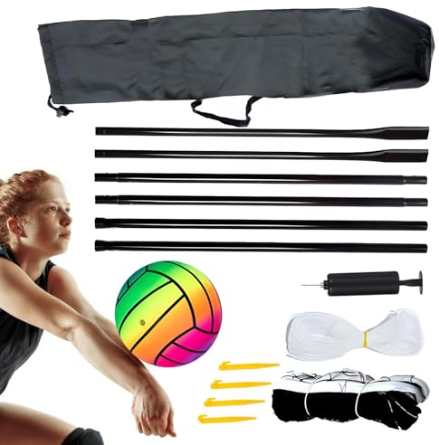 Volleyballnetz für den Hinterhof – Badminton-Netz-Rack | Volleyballnetze mit tragbarer Aufbewahrungstasche, robustes Sportnetz, Badminton-Fußballnetz, Spiel-Set für Badminton, Volleyball, Tennis