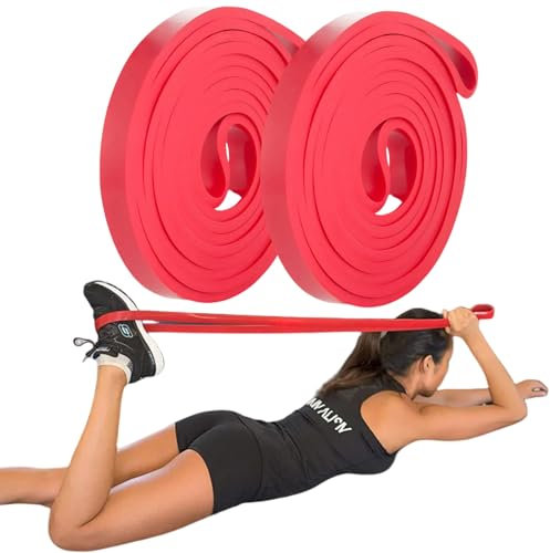 Banda Elasticas Fitness,2 Piezas Banda Elasticas Musculacion,Banda Elástica de Resistencia,Tracción Banda Elasticas,para Estiramiento,Levantamiento de Potencia,Yoga,Pilates