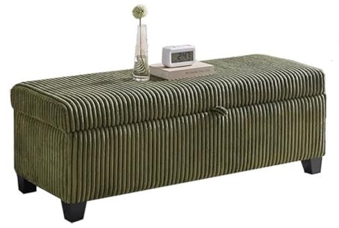 Ottoman-Bank aus Cord für Schlafzimmer und Wohnzimmer, gepolsterte Eingangsbank, Bettbank, 50 x 45 x 45 cm