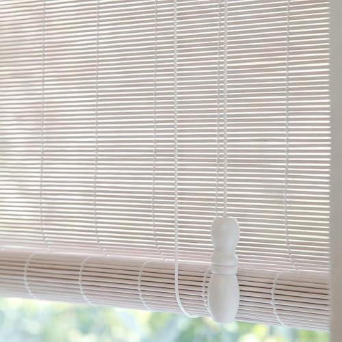 Made To Measure Roller blind White Bamboo Blinds,Natural Wood Window Shades Blinds,Bamboo Light Filtering Roman Shades,Dustproof Decorative Curtain,for Indoor/Outdoor/Garden