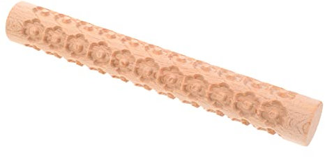 VILLCASE Clay Rolling Stick Wooden Texture Roller for Polymer Dough Bake Embossing Boys and Girls Early Education Craft Tool