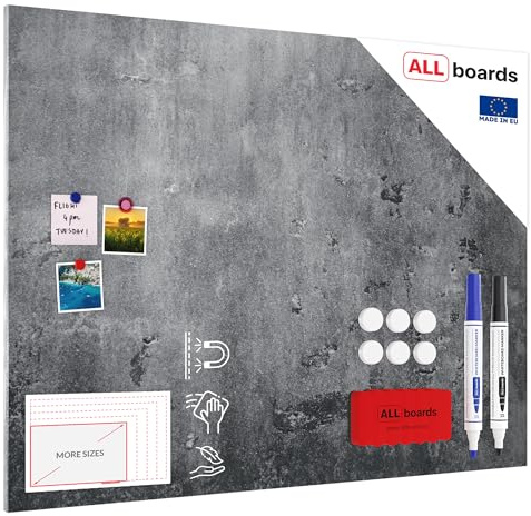 ALLboards MetalBoard BETONMAUER 120x90cm + Zubehör-Set