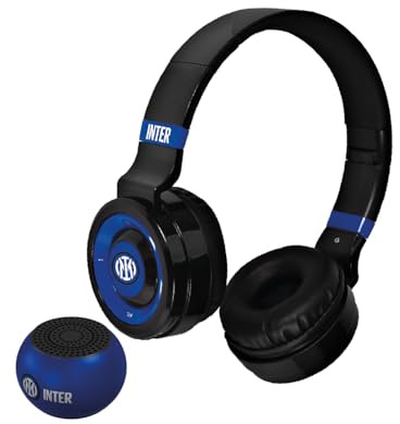Inter -Cuffie Senza Filo Cuffie Wireless Over-Ear Bluetooth Senza Fili Pieghevoli, con Microfono Incorporato, HiFi Stereo, Micro SD Slot, FM Radio per iPhone/Android/Viaggio/PC (+ mini speaker)