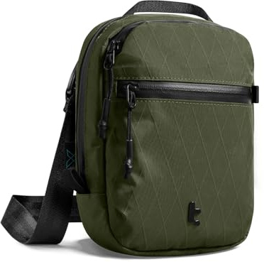 tomtoc Bolso Bandolera Antirrobo para Viaje con Cremallera Segura, Portadocumentos con Protección RFID, Capacidad para 4-6 Pasaportes, Múltiples Bolsillos para Tarjetas – Organizador Unisex