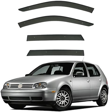 LUGIWN Windabweiser für Volkswagen Golf 4 MK4 1998-2025, Windabweiser Autofenster, Autofenster Sonnen Regenschutz Deflektoren, Stick-on Regenabweiser