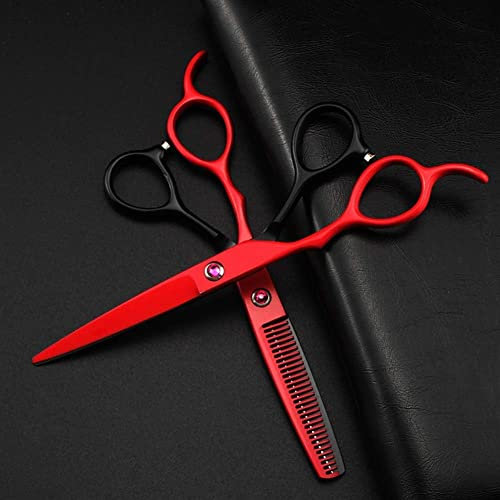 Générique Ciseaux De Coupe De Cheveux pour Gauchers, Ensemble De Ciseaux De Coiffure Professionnels, Ciseaux à Effiler en Acier Inoxydable, Outils De Coupe De Cheveux De Salon (6InchSet)