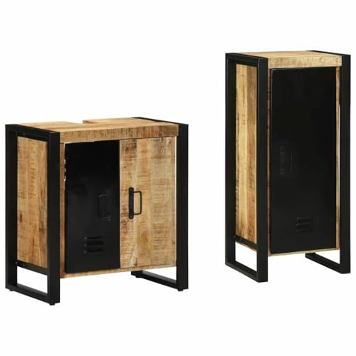 vidaXL Ensemble de mobilier de Salle de Bain avec tiroir 2 pcs, Solution de Rangement Salle de Bain, ameublement Moderne, Design élégant, éléments intérieurs stylés, armoires Gain de Place