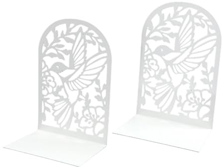 KESOTO Sujetalibros de Metal, Topes para Libros, Sujetalibros Decorativos, Soportes para Estanterías, Sala de Estar, Blanco