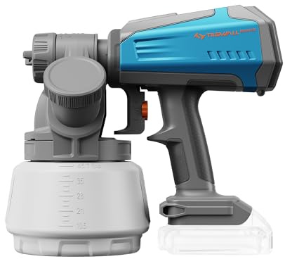 Tilswall Shark700 Akku Farbsprühsystem, Elektro Lackierpistole mit bürstenlosem Motor, 1300ml seitlichem Farbbehälter, kompatibel mit Makita 18V Akku (ohne Akku), Farbsprühgerät für Wände