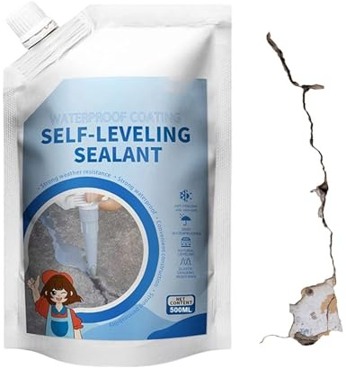 Erconsso Sellante Autonivelante | 400ml Sellador Elástico Impermeable para Asfalto y Pavimento | Sellador Para Nivelación De Lechada Y Calafateo,Para Asfalto Suelos Paredes